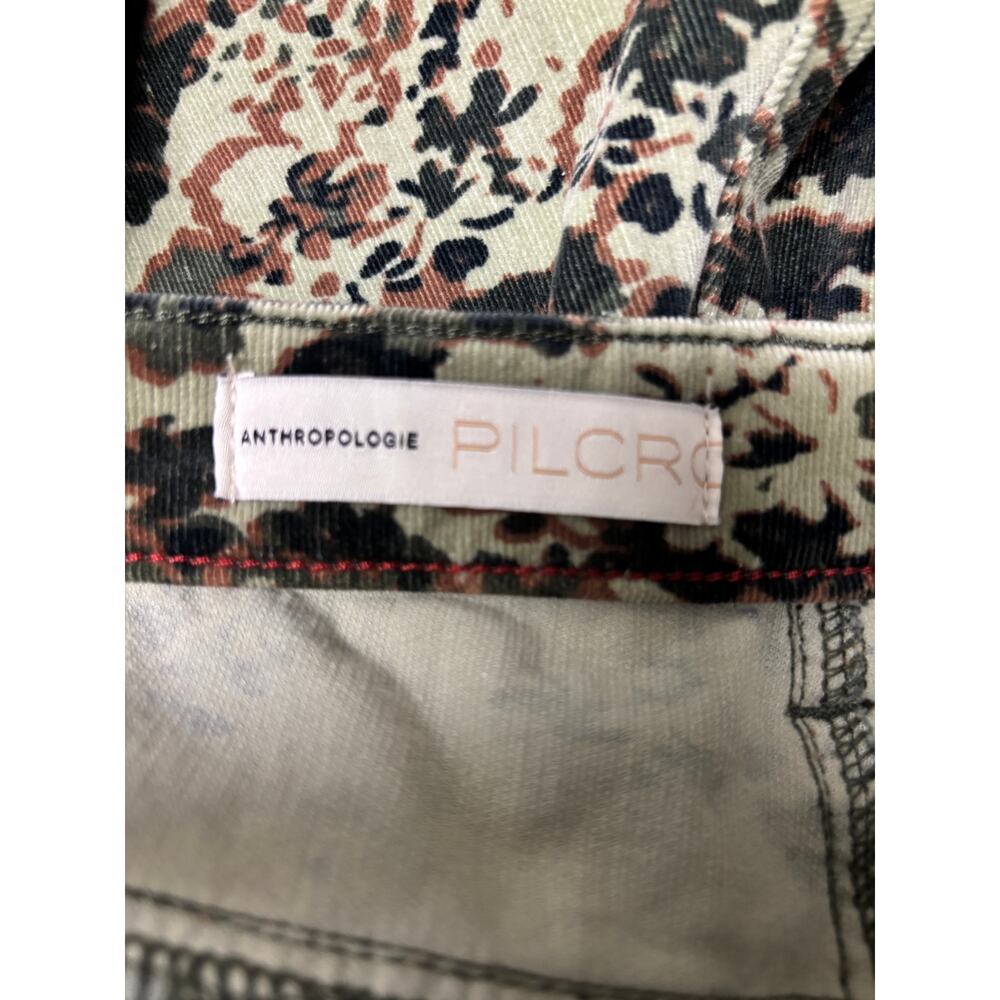 Pilcro Anthropologie Pants Womens 28 Camo Floral Corduroy High Rise Skinny EUC - Picture 10 of 13